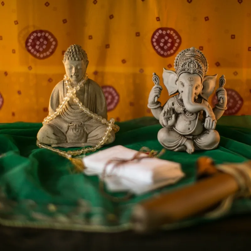 the altar and practice space inside the yoga hive studio in manahawkin, nj